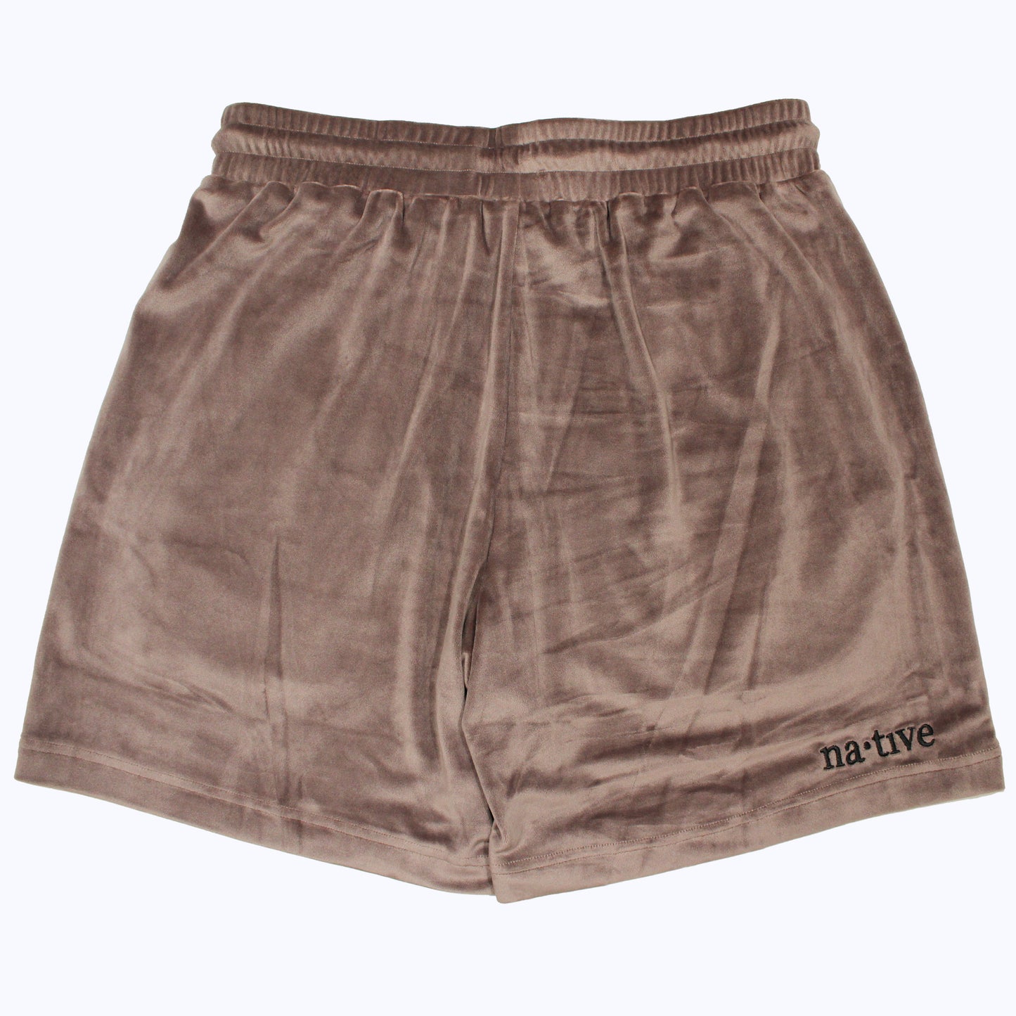 velour shorts in cocoa butter
