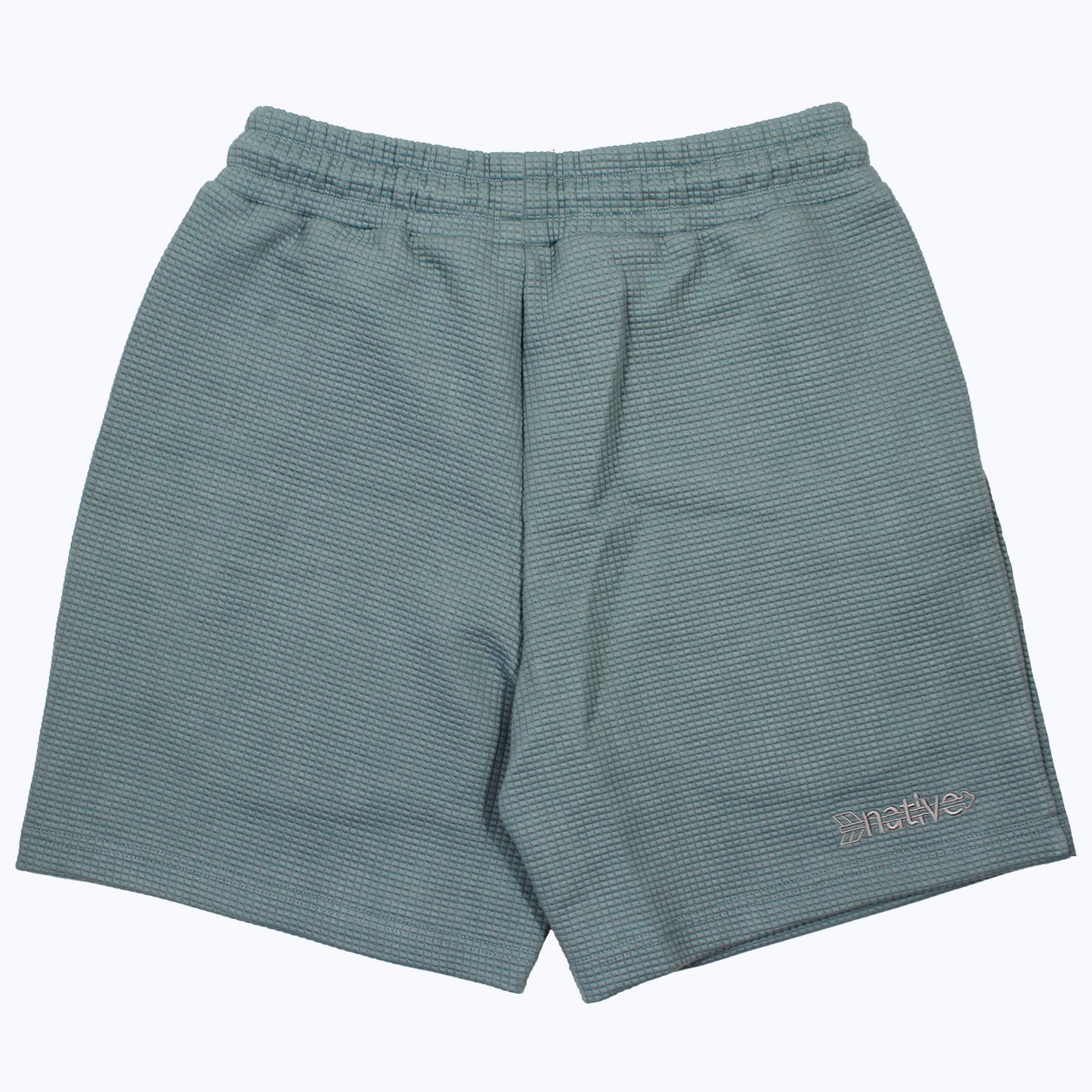 waffle shorts in seafoam