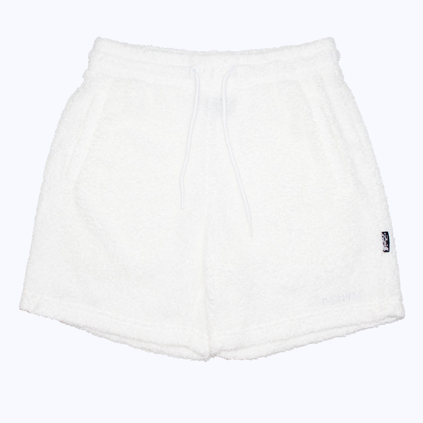 sherpa shorts in whiteout