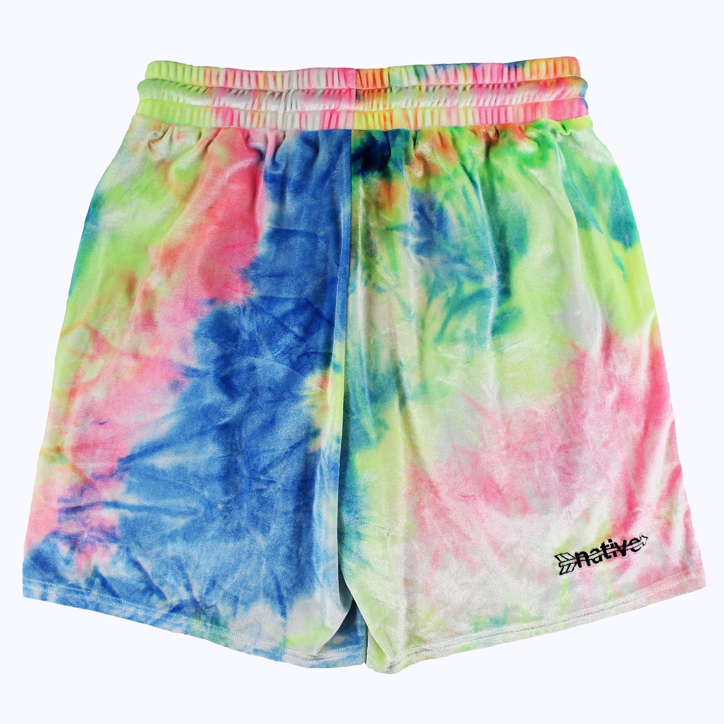 tie dye velvet shorts in festival