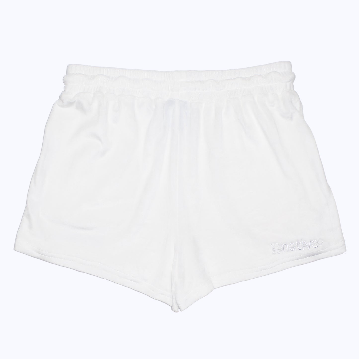 velour shorties in whiteout