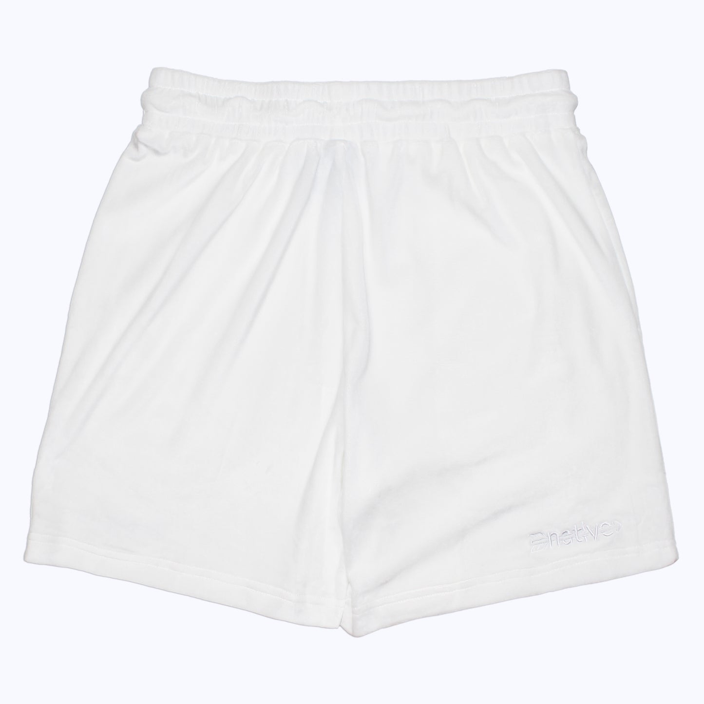 velour shorts in whiteout