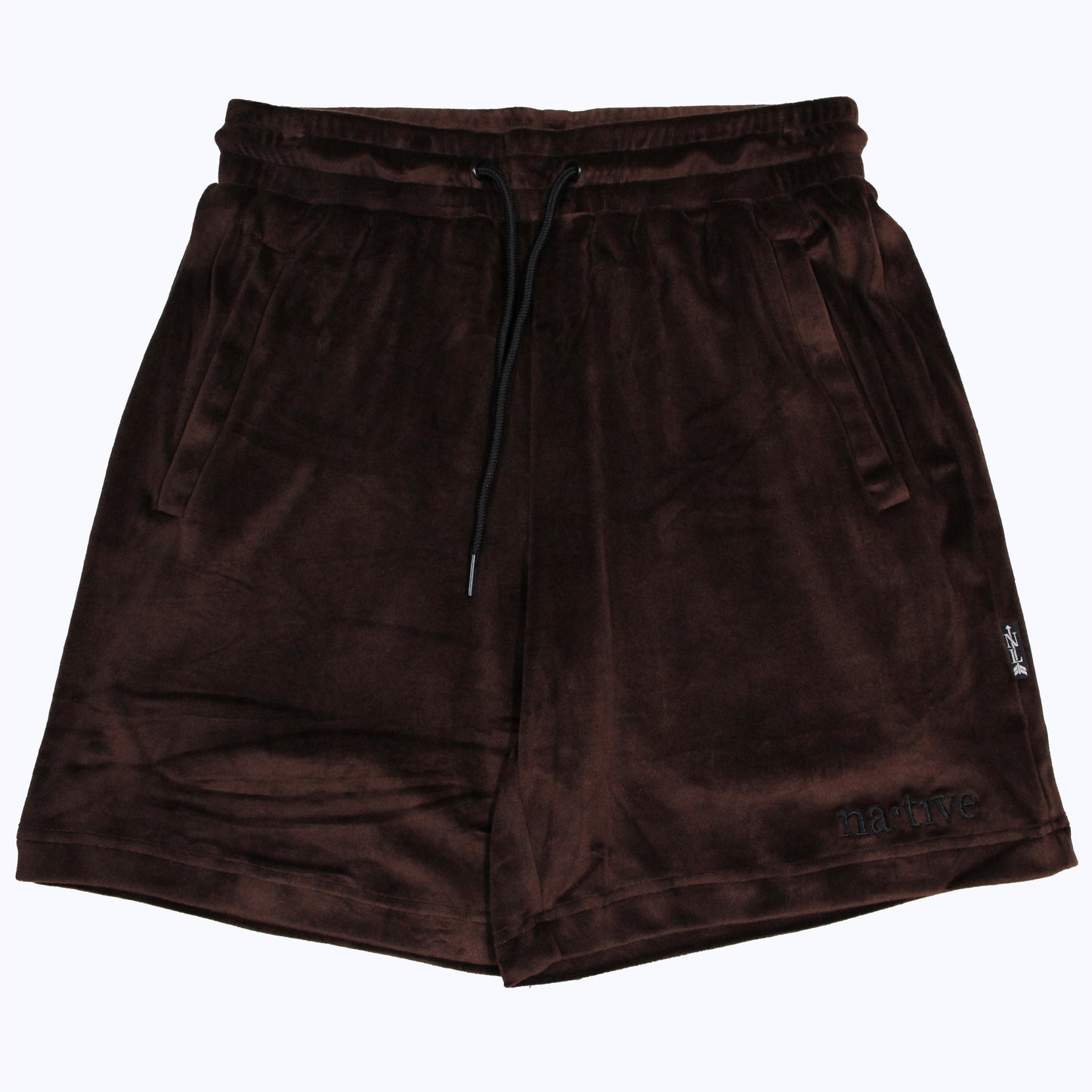 velour shorts in espresso
