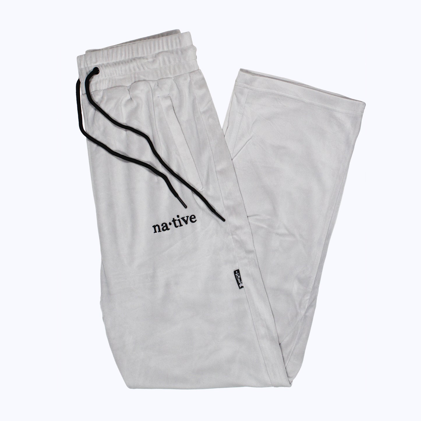 velour sweatpants in overcast