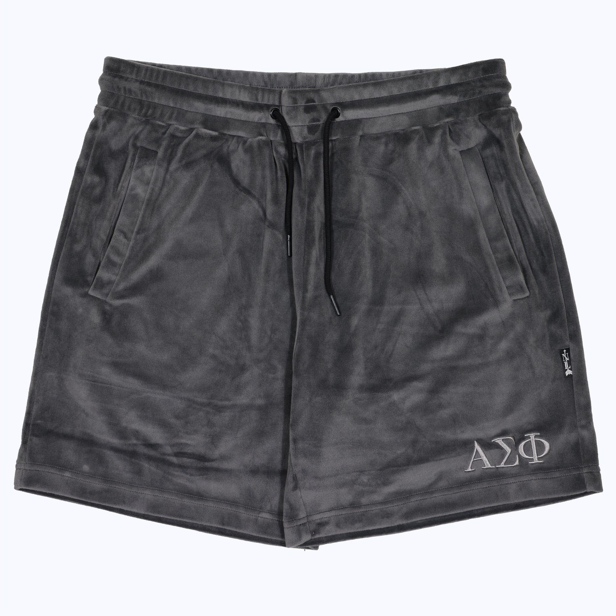 alpha sigma phi velour shorts in onyx - 2026