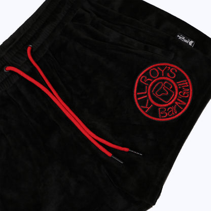 velour shorties (women’s) with kilroys on kirkwood in black/red
