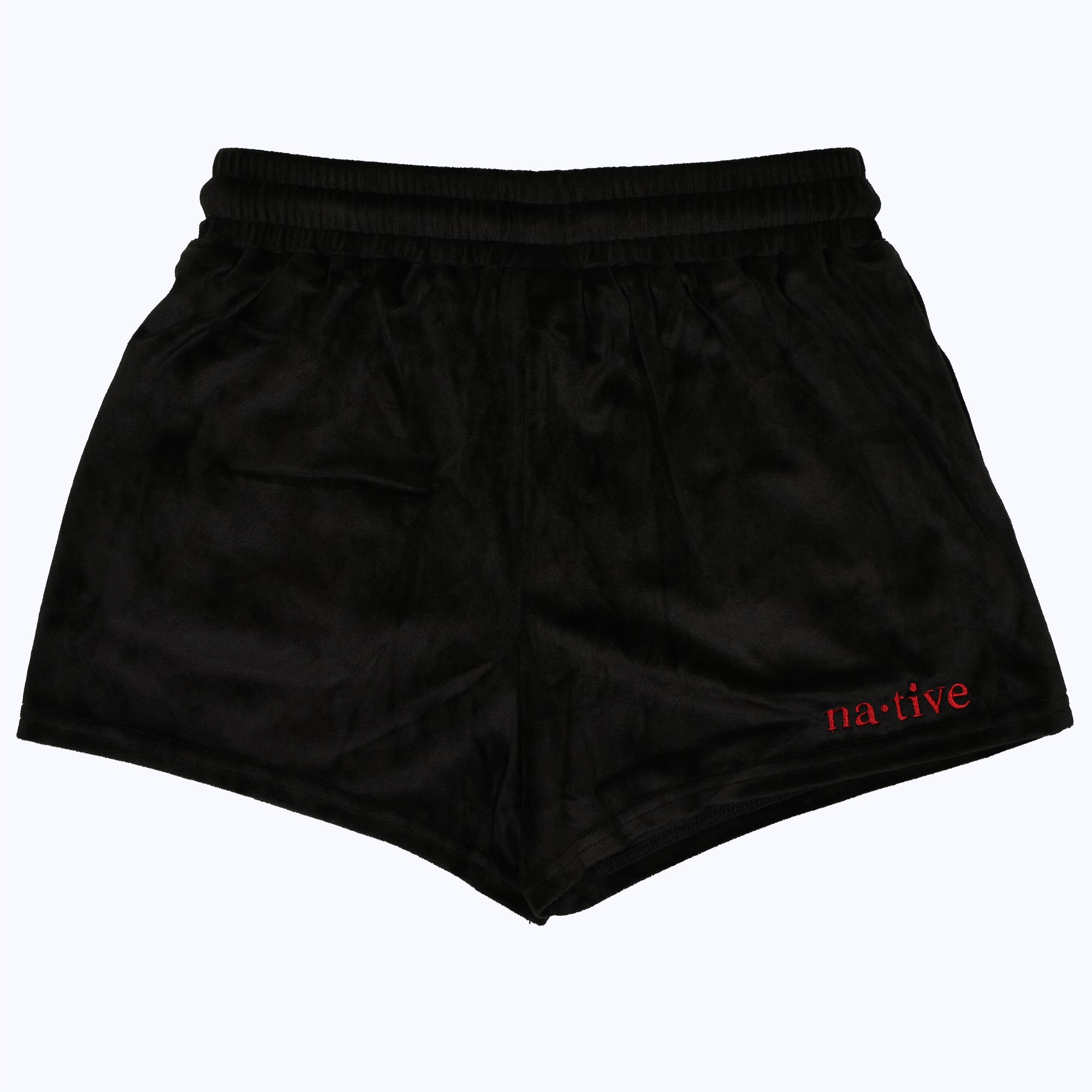 velour shorties (women’s) with kilroys on kirkwood in black/red