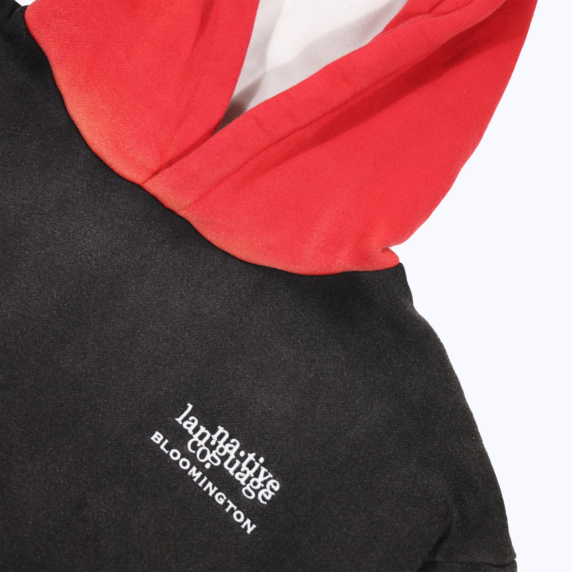 vintage faded player hoodie in black