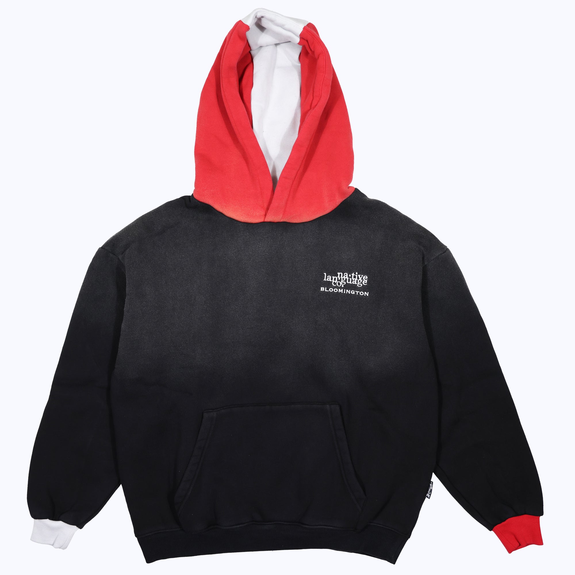 vintage faded player hoodie in black