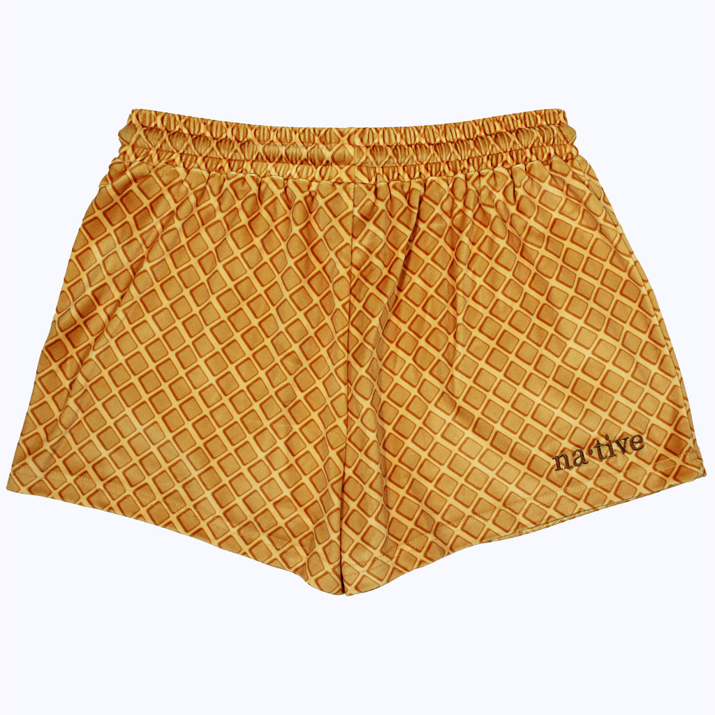 roszko’s chicken & w’s velour shorties in belgian waffle (women's)