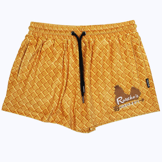 roszko’s chicken & w’s velour shorties in belgian waffle (women's)