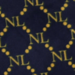 chain linked nl velour shorts in navy/yellow