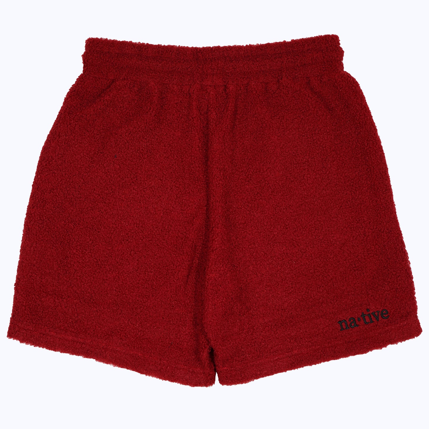 sherpa shorts in crimson