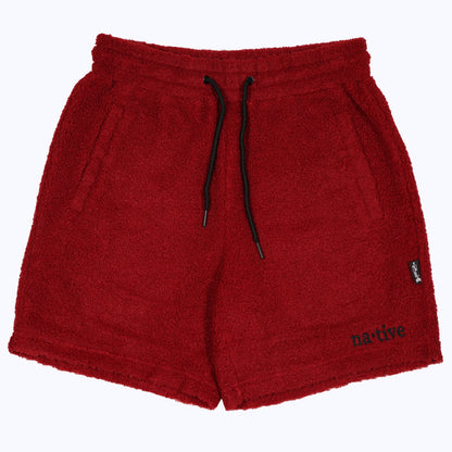 sherpa shorts in crimson