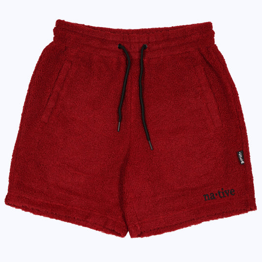 sherpa shorts in crimson