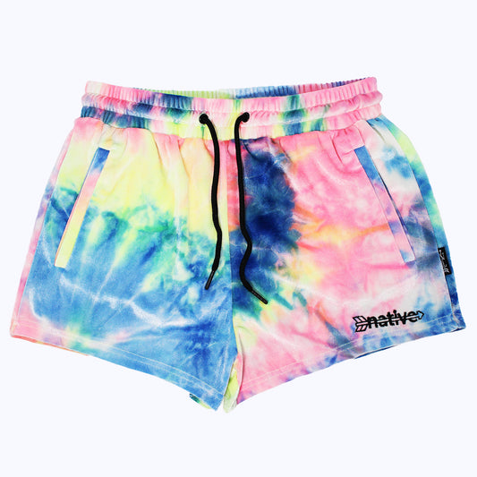 tie dye velvet shorties in festival