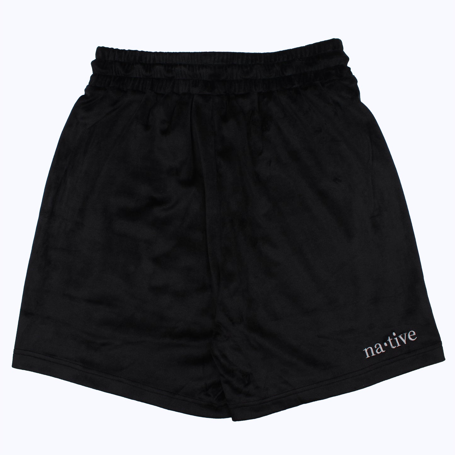 velour shorts in black