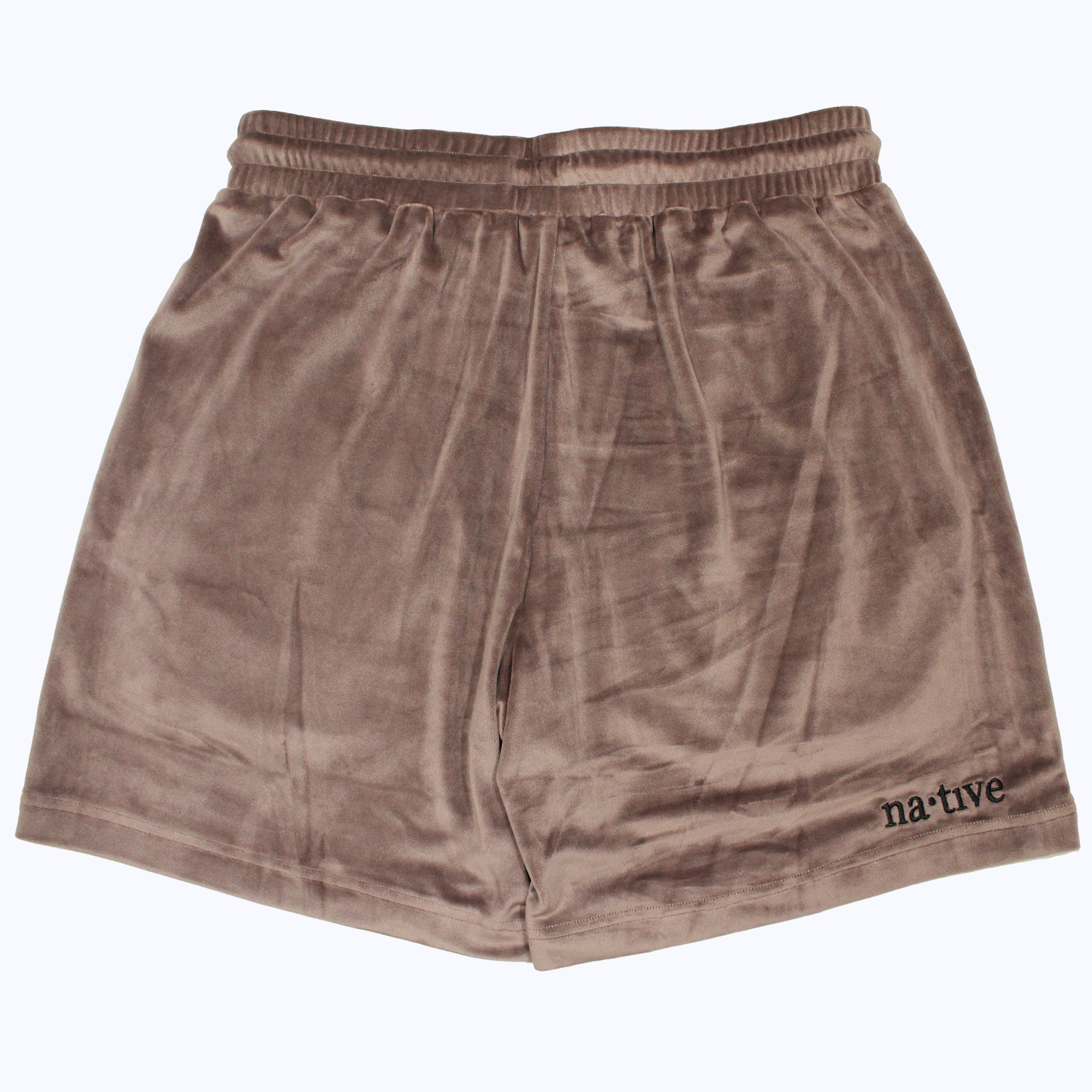 velour shorts in cocoa butter