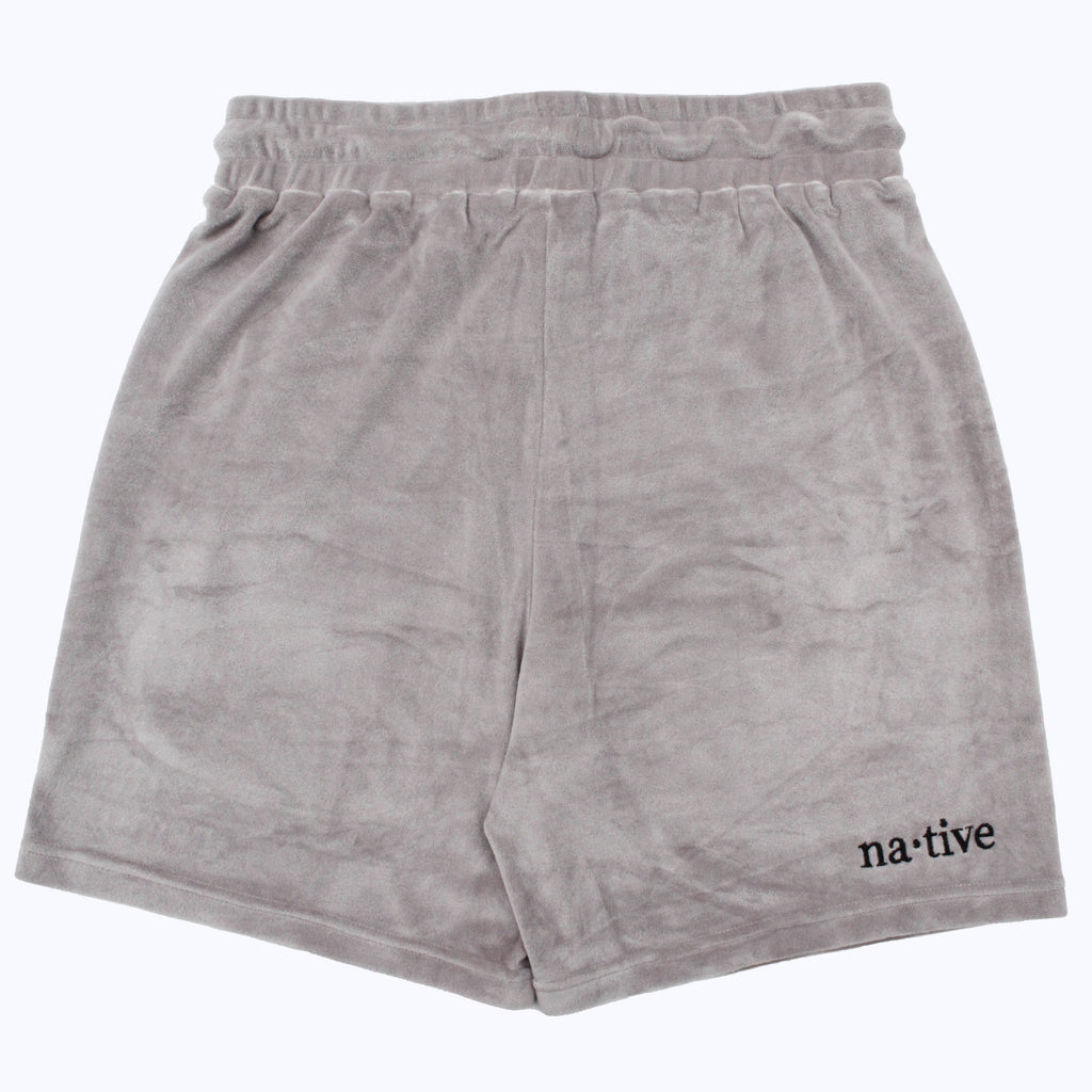 velour shorts in shadow