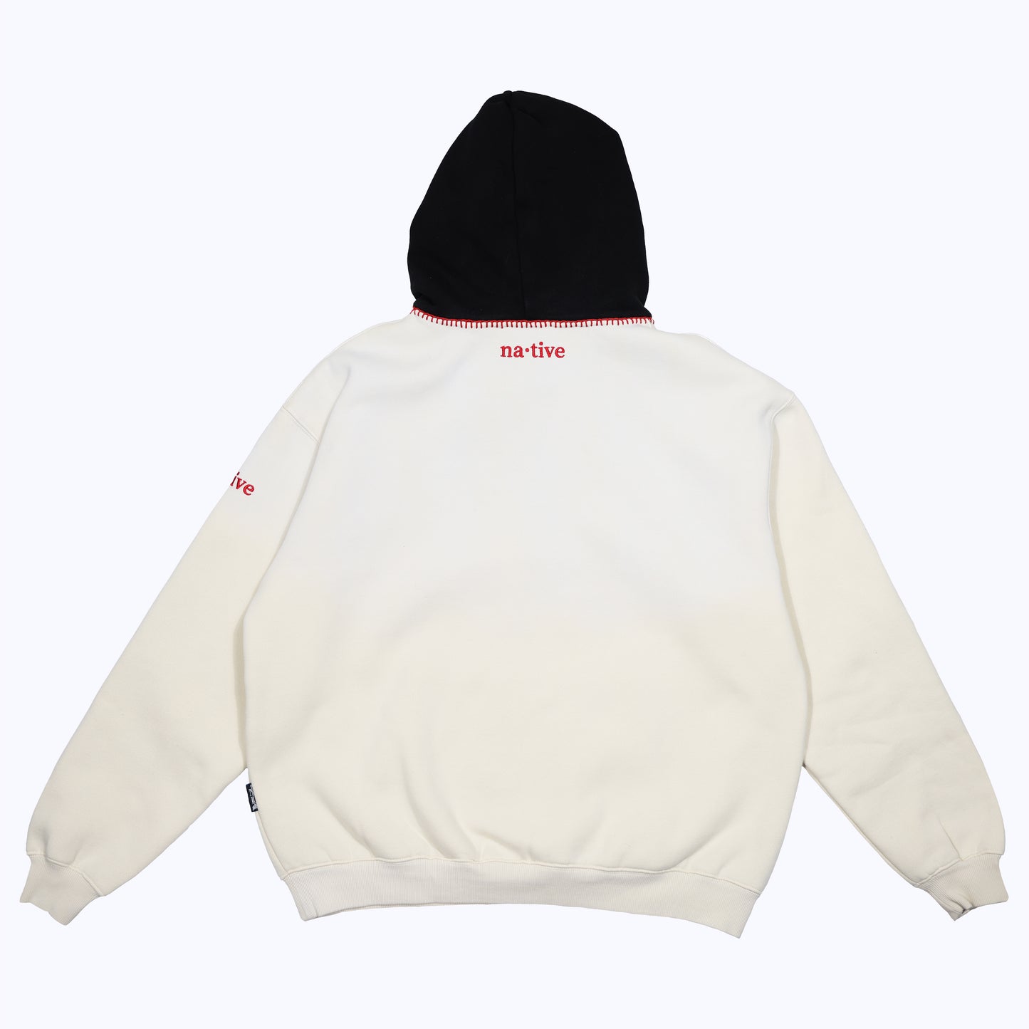 vintage faded senior hoodie in cream/black