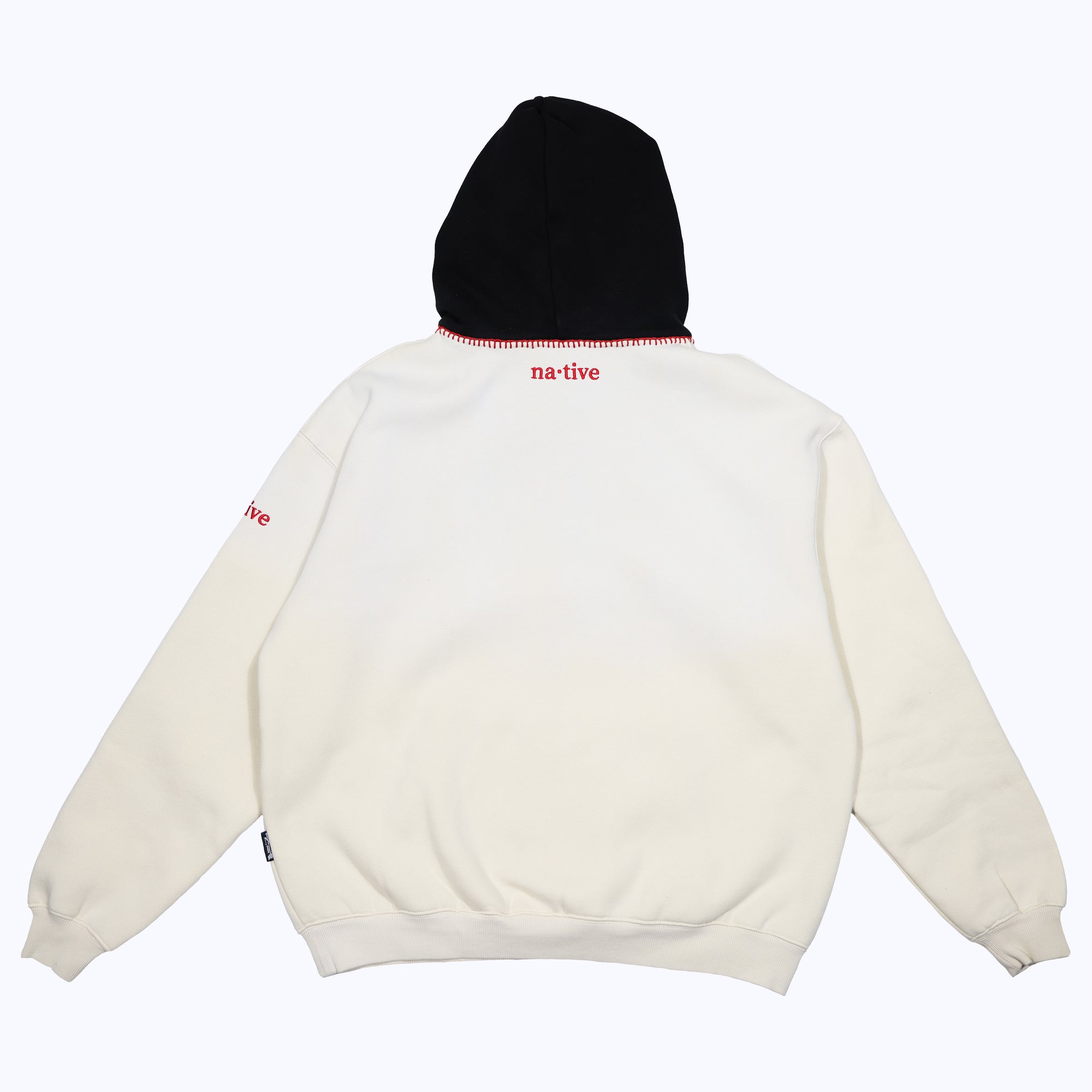 vintage faded senior hoodie in cream/black