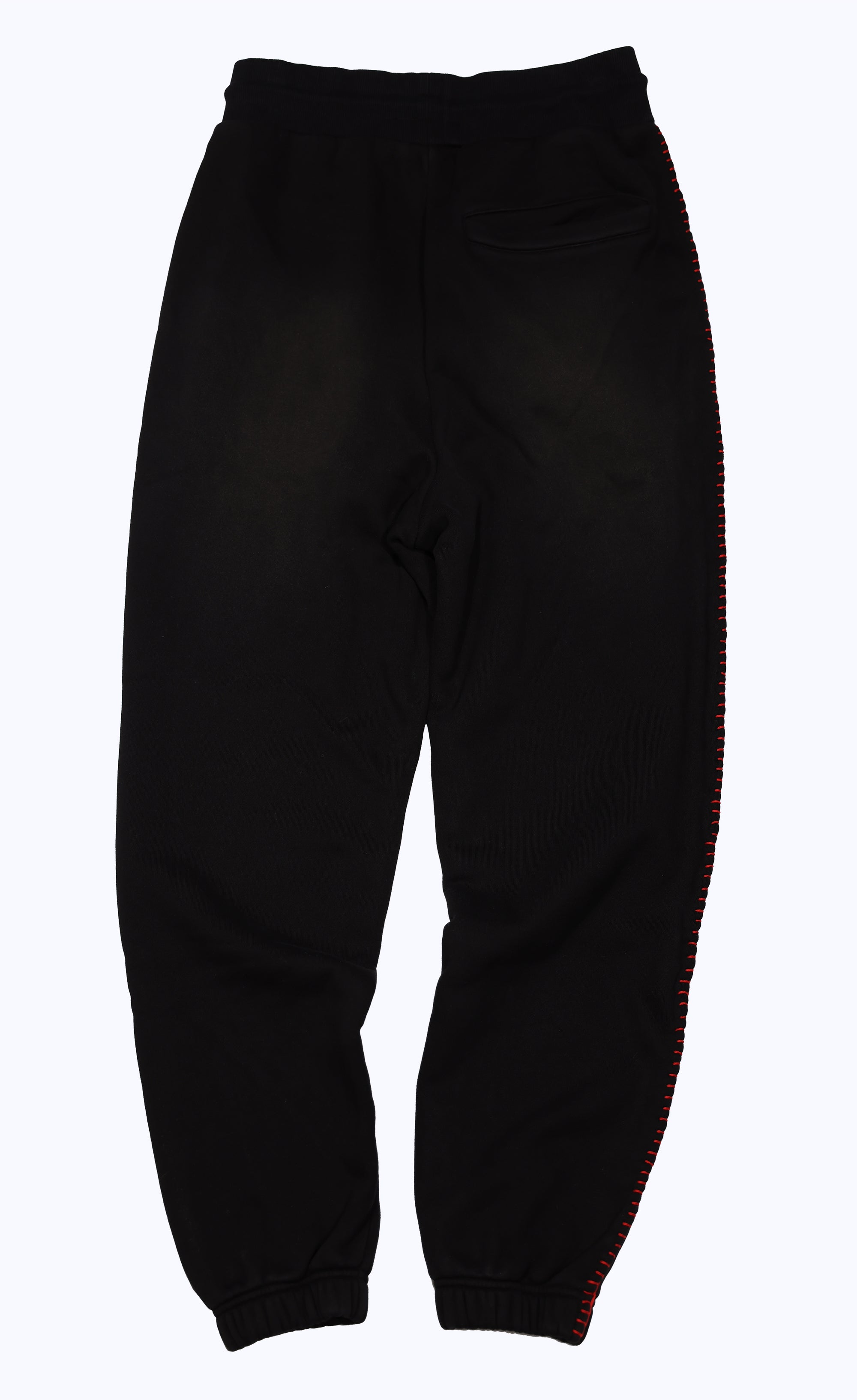 vintage faded senior sweatpants in black/red