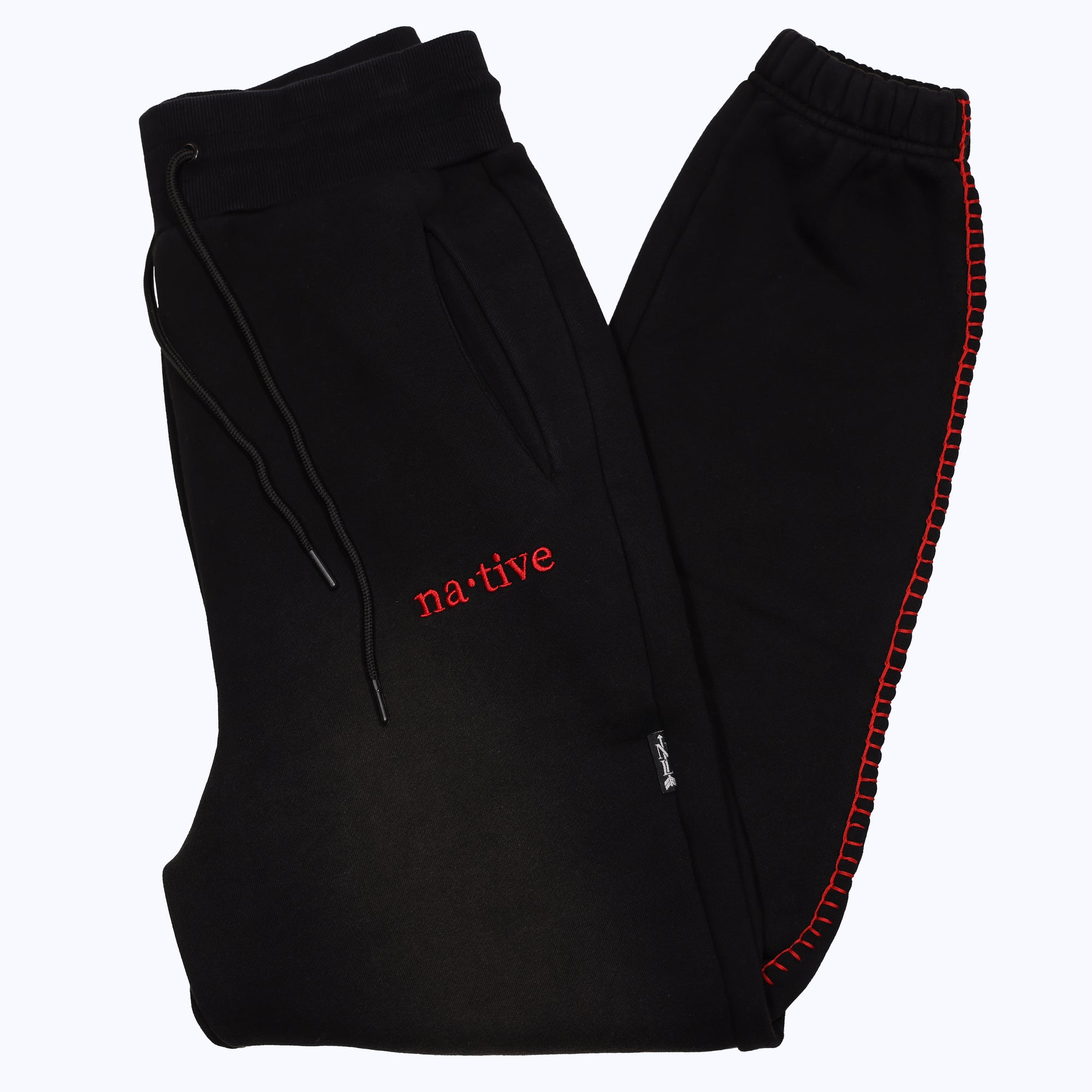 vintage faded senior sweatpants in black/red