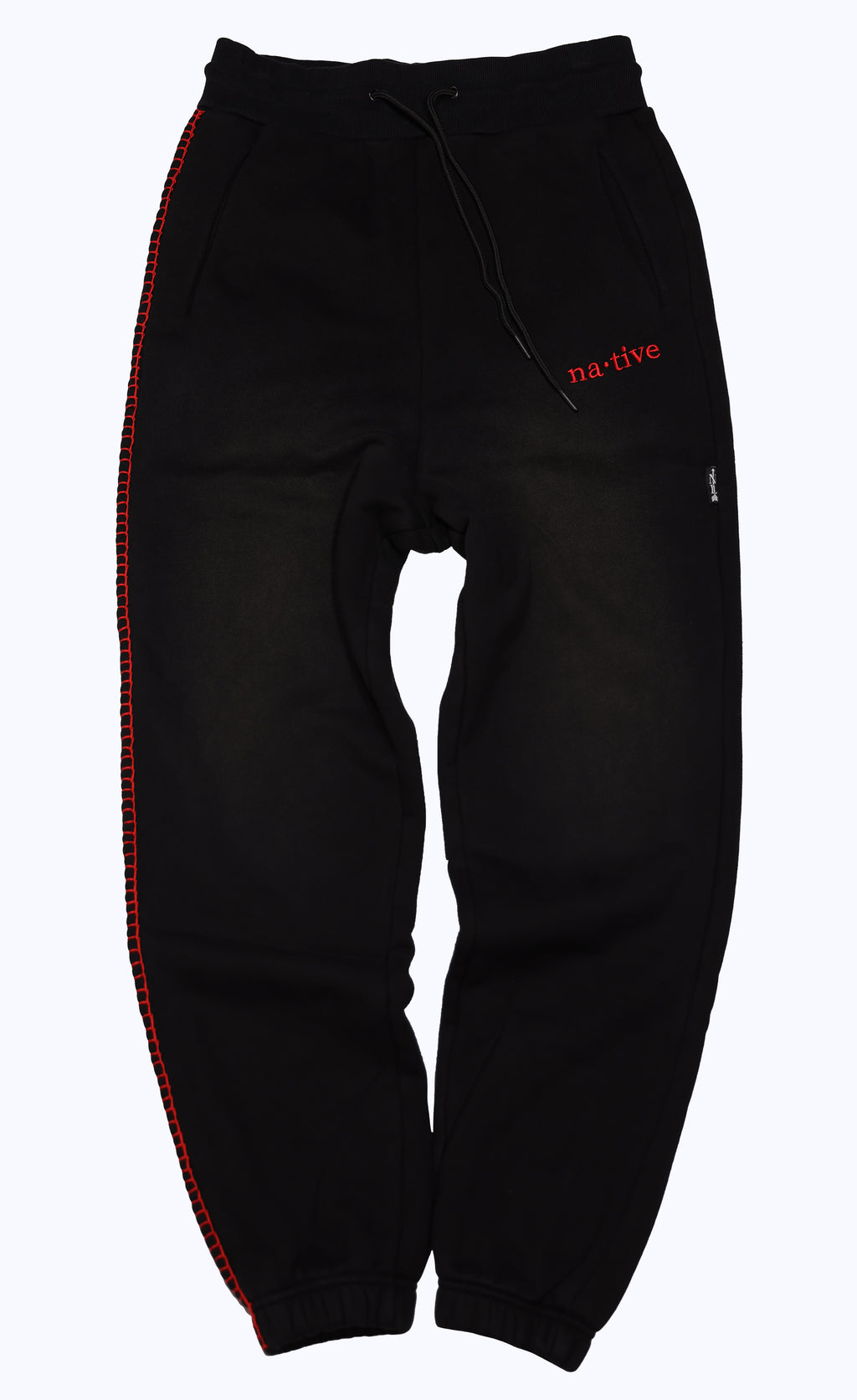 vintage faded senior sweatpants in black/red