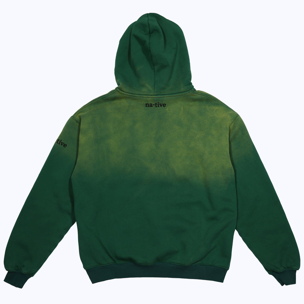 vintage faded hoodie in chlorophyll