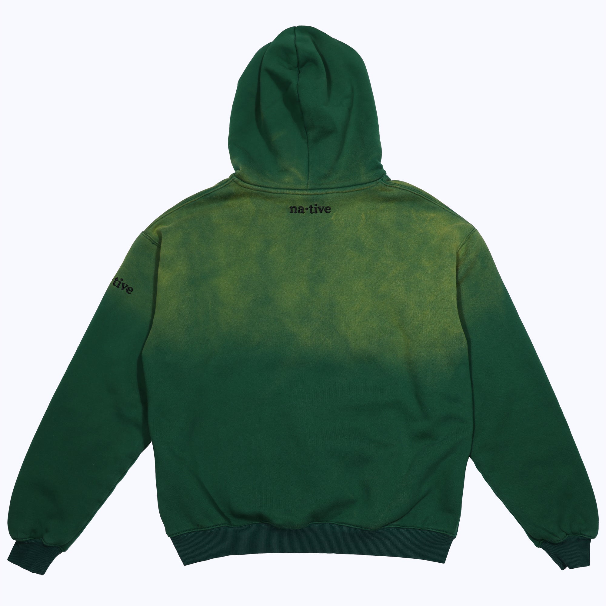 vintage faded hoodie in chlorophyll