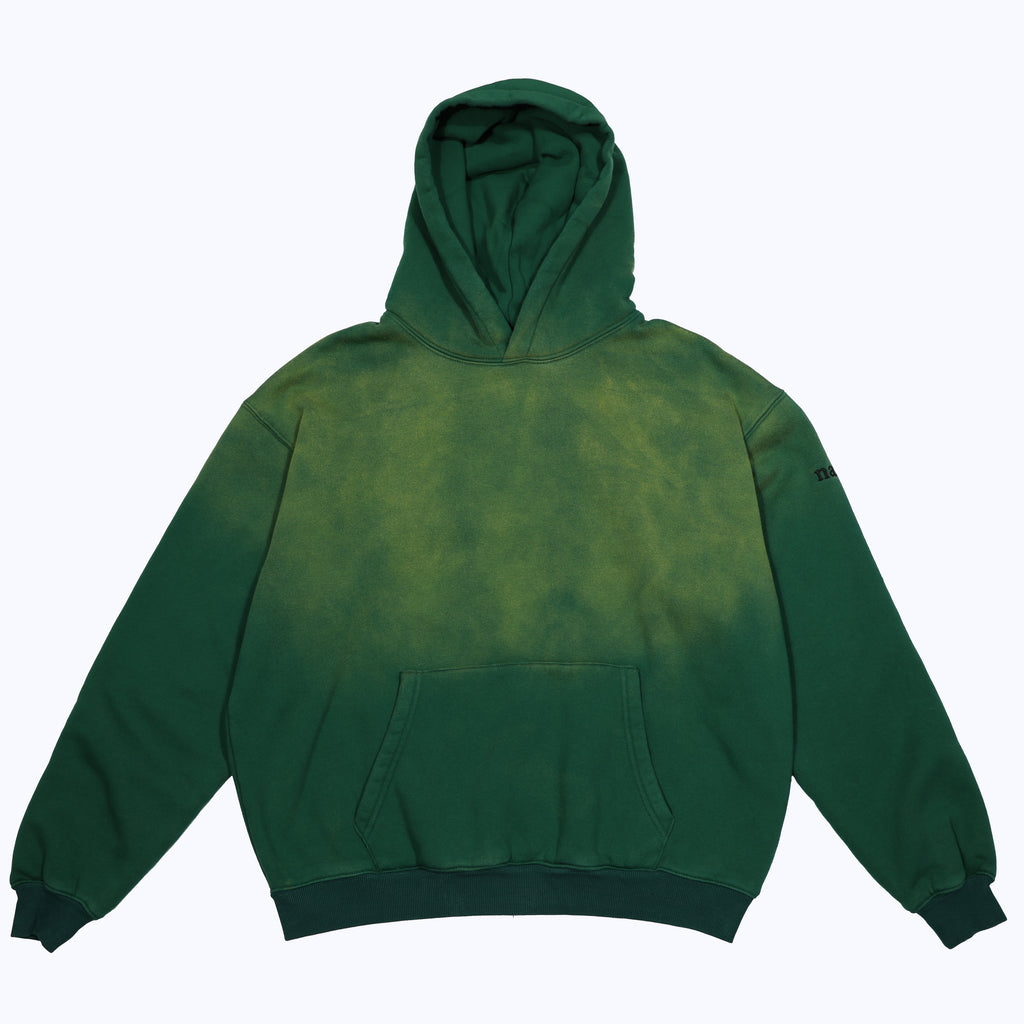 vintage faded hoodie in chlorophyll