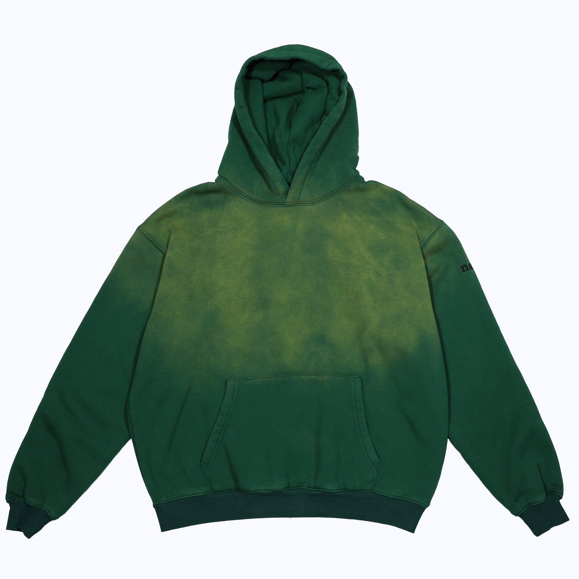 vintage faded hoodie in chlorophyll