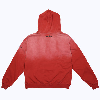 vintage faded hoodie in crimson
