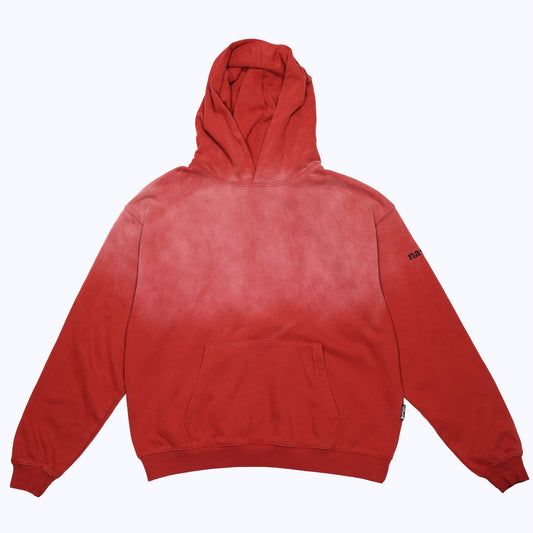 vintage faded hoodie in crimson