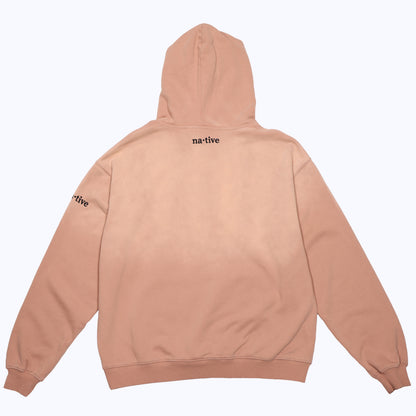 vintage faded hoodie in rose gold