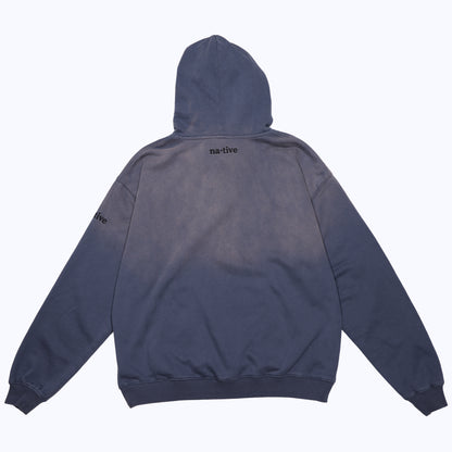 vintage faded hoodie in navy