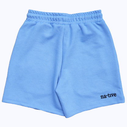 waffle shorts in baby blue