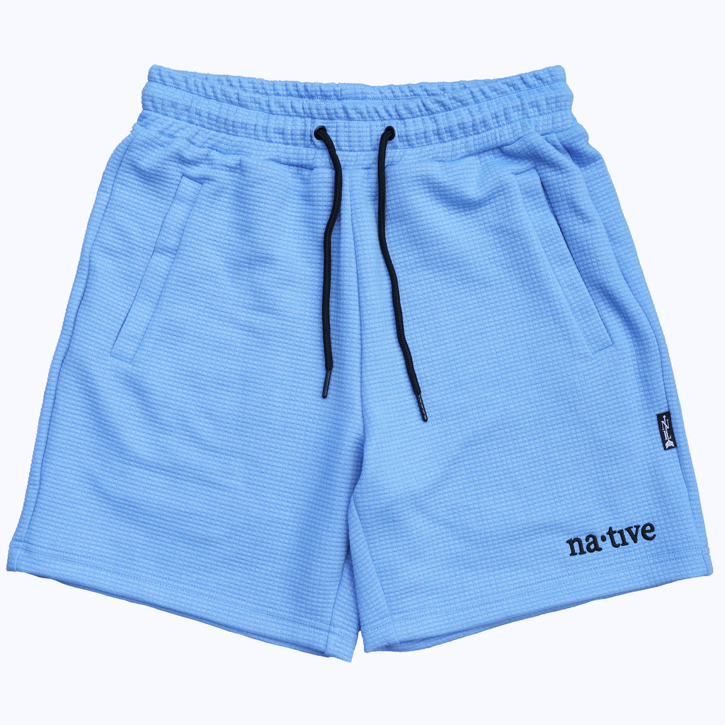 waffle shorts in baby blue