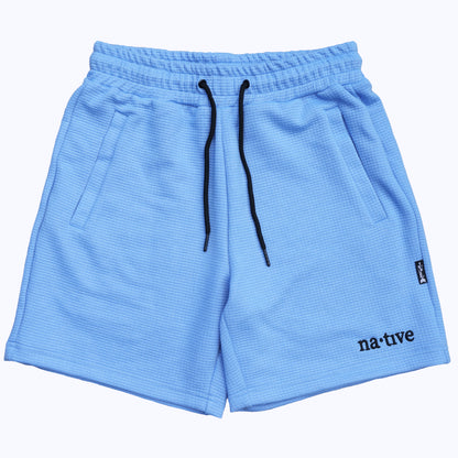 waffle shorts in baby blue