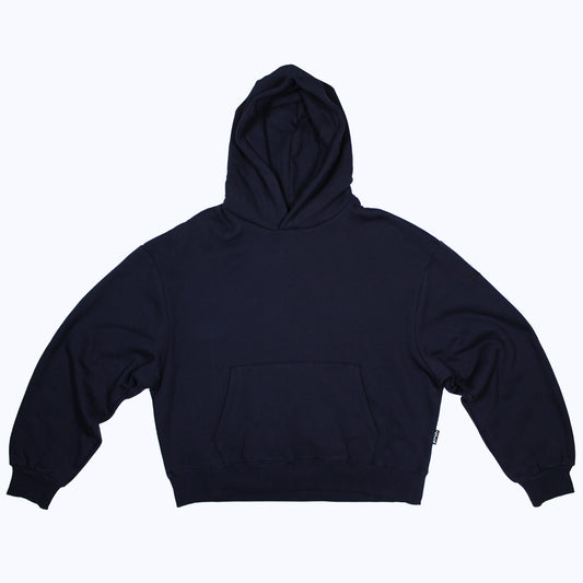 pullover boxy hoodie in navy