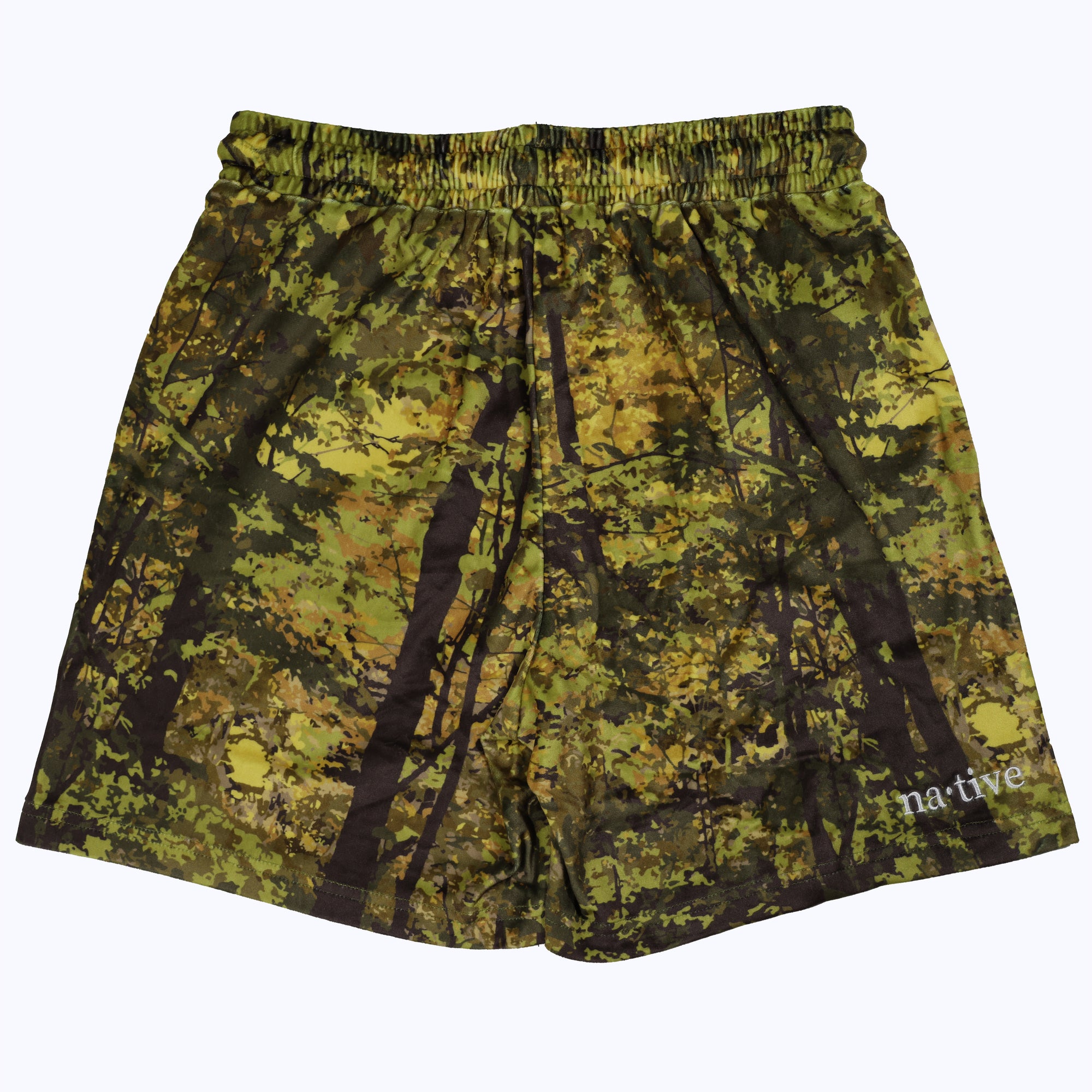 camo velour shorts in griffy woods