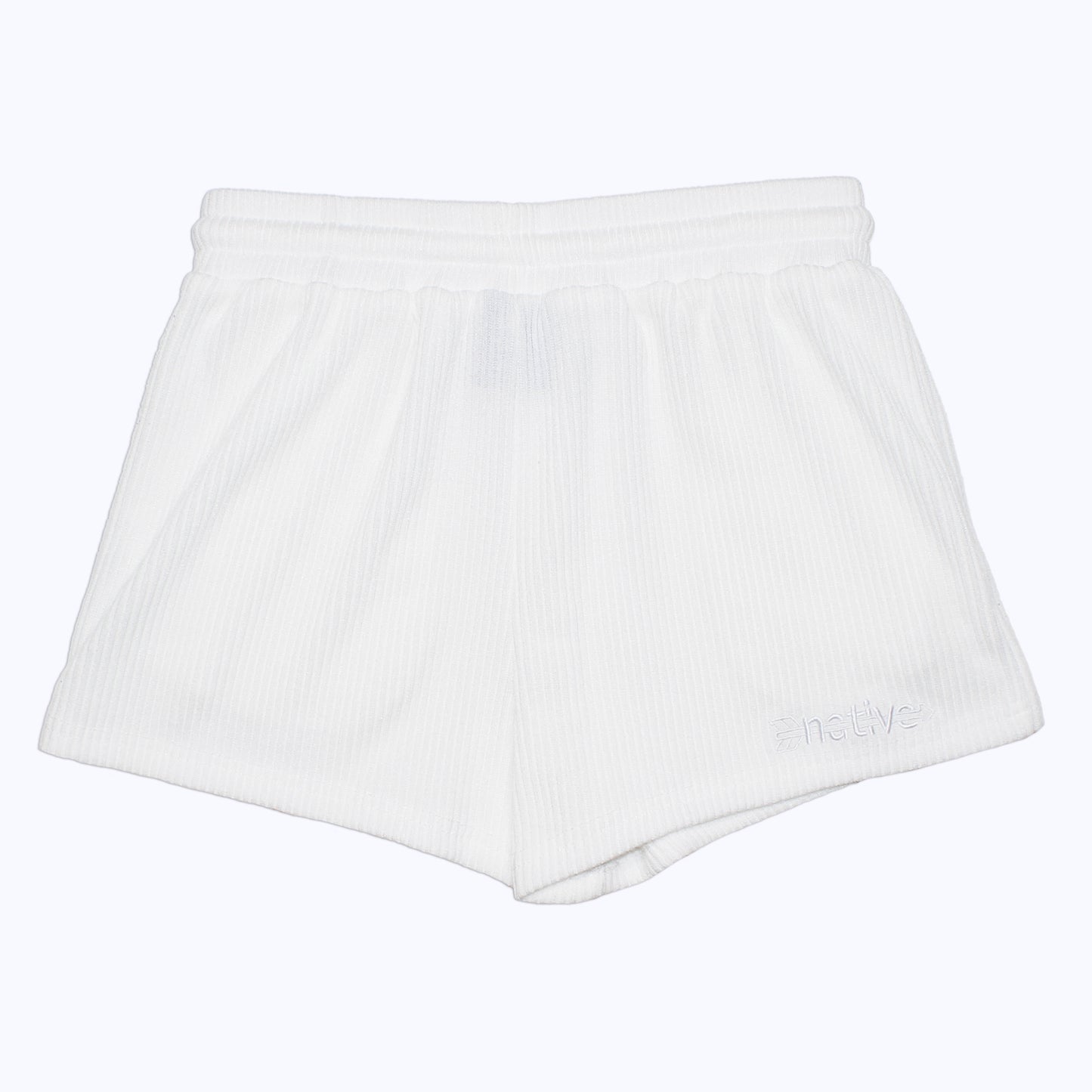corduroy knit shorties in whiteout