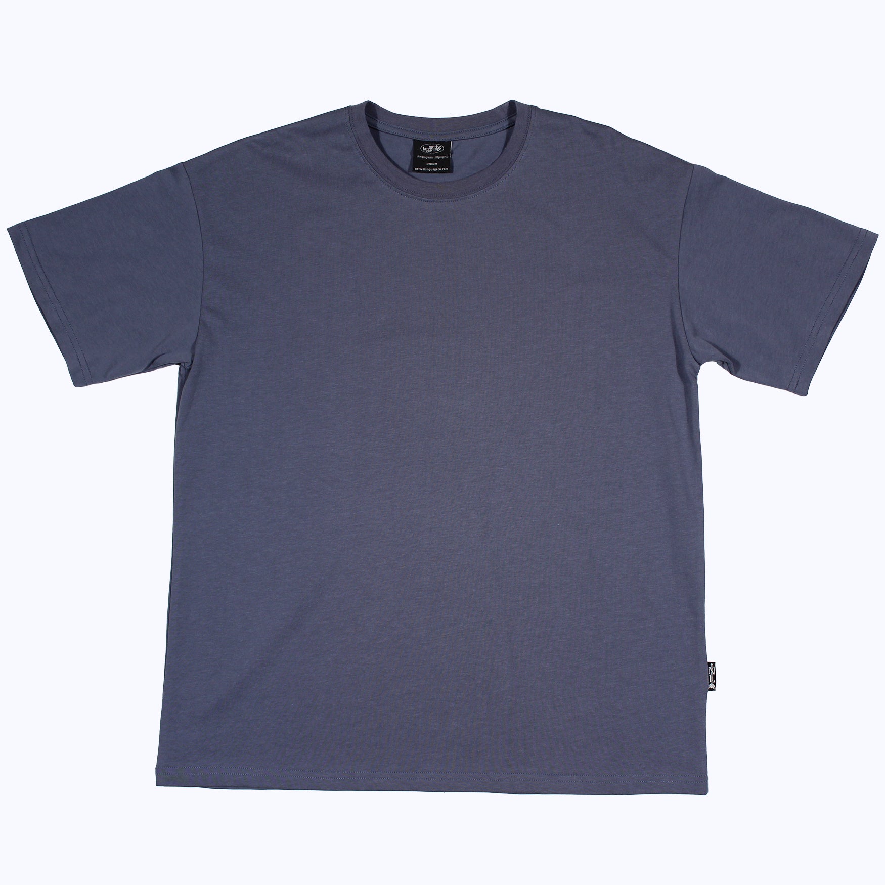 heavyweight blank tee in steel blue