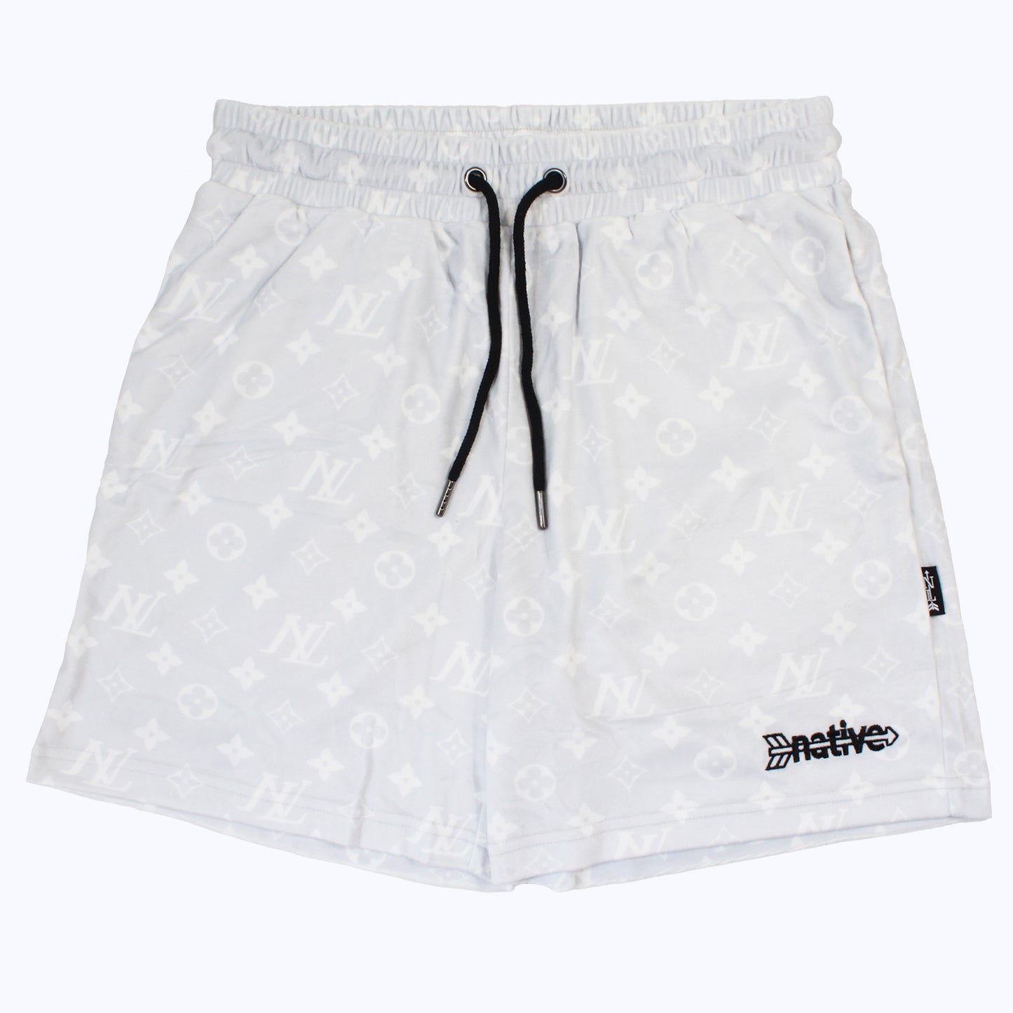 nl velour shorts in platinum
