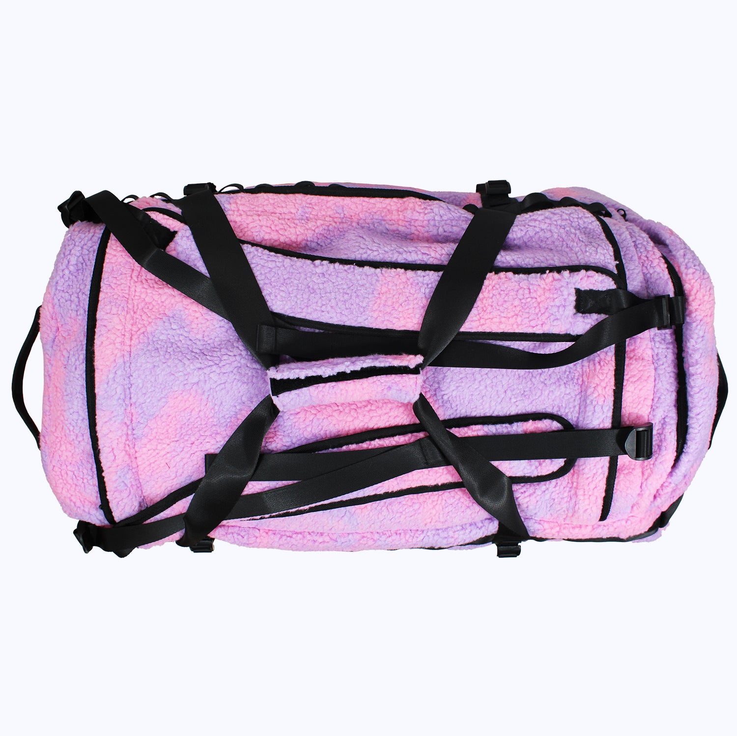 camo sherpa duffel bag backpack in lucid dreams