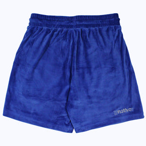 velour shorts in royal