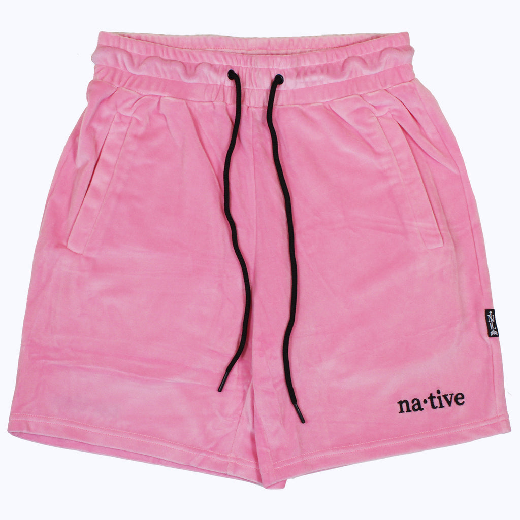 velour shorts in bubblegum