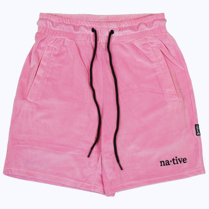 velour shorts in bubblegum