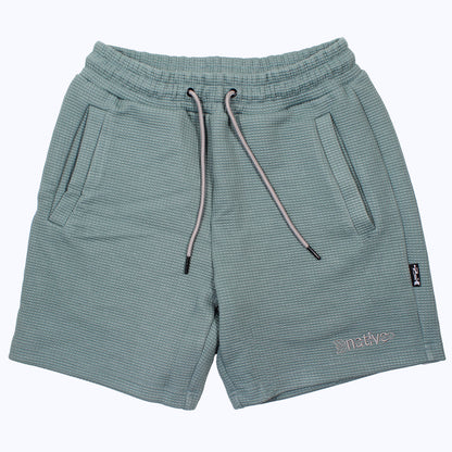 waffle shorts in seafoam