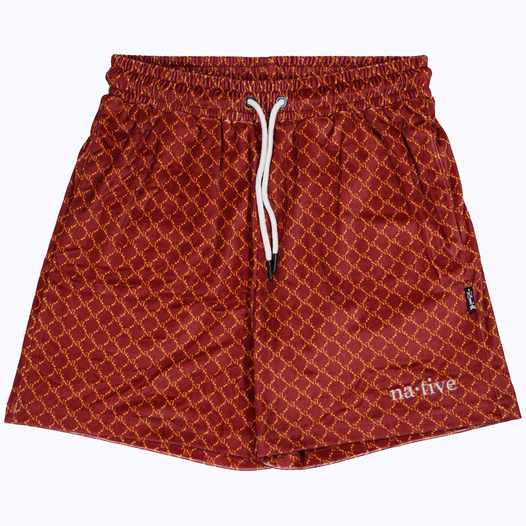 chain linked nl velour shorts in hickory